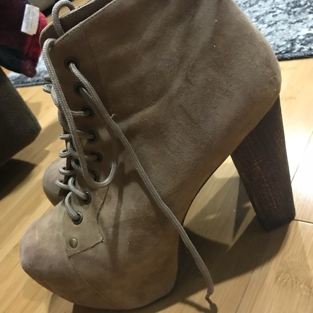 Jeffrey Campbell Lita Beige Suede Size 9.5